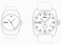 Škoda Auto wristwatches drawing